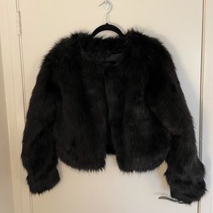 Fashion Nova Black Fur Jacket